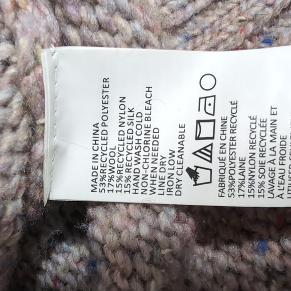 prAna Ibid Sweater Knit Wool Silk Blend Tunic Top Multicolor Speckled Tan XL - Picture 9 of 11